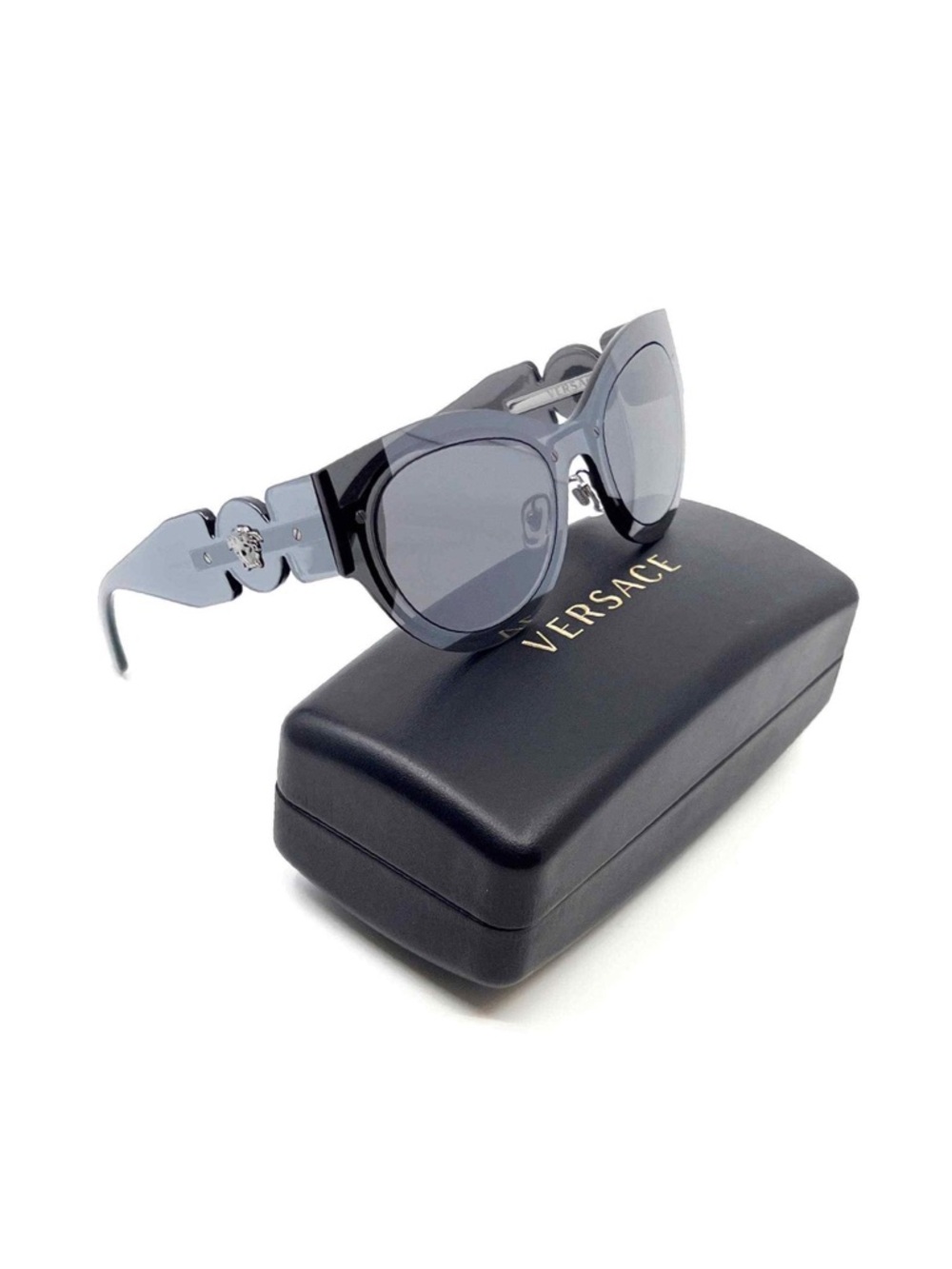 Versace Medusa Mirrored Silver Cat Eye Sunglasses